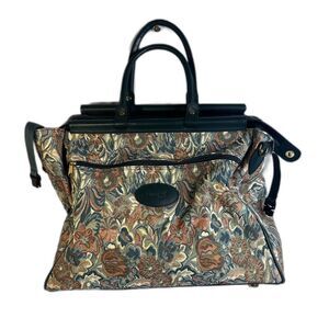 Hampshire VTG Tapestry Luggage Carpet Bag Mary Poppins Cottage Carry On Retro